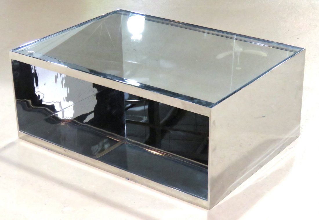 MODERN DESIGN CHROME & GLASS COFFEE TABLE (1 of 3)