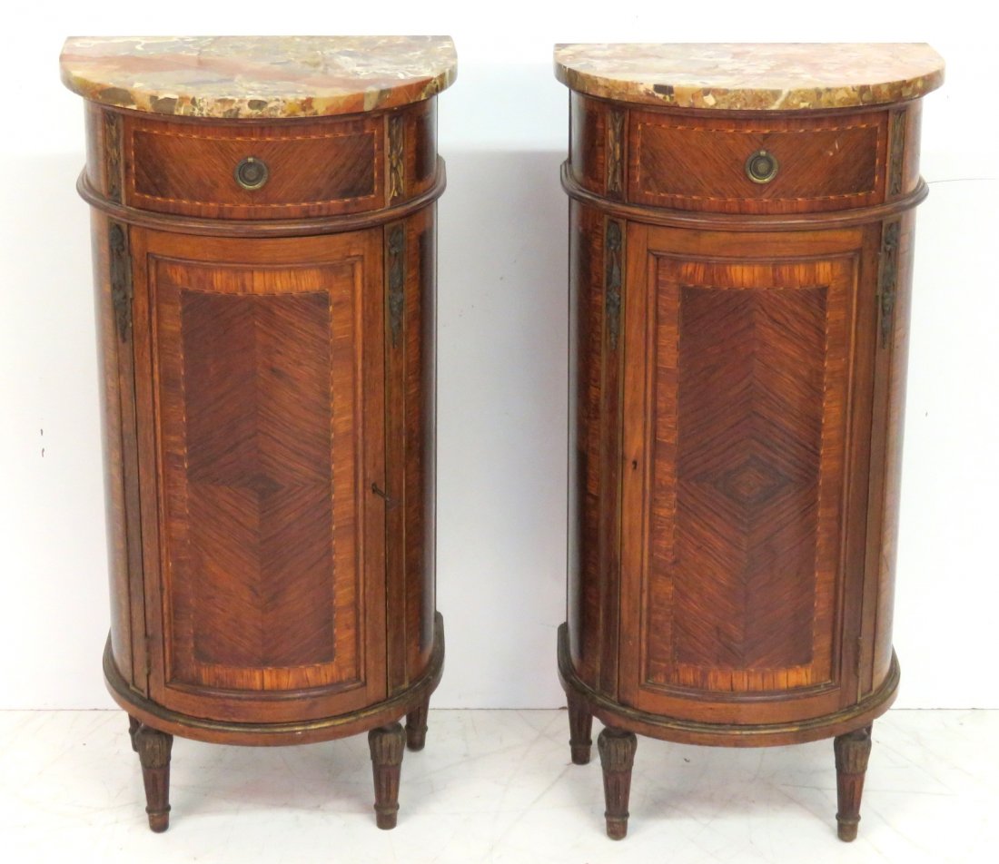 Pair LOUIS XVI STYLE ROSEWOOD MARBLETOP STANDS (1 of 6)