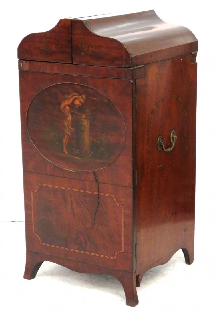 19th c. ADAMS STYLE PAINT DECORATED WASH STAND (1 of 10)