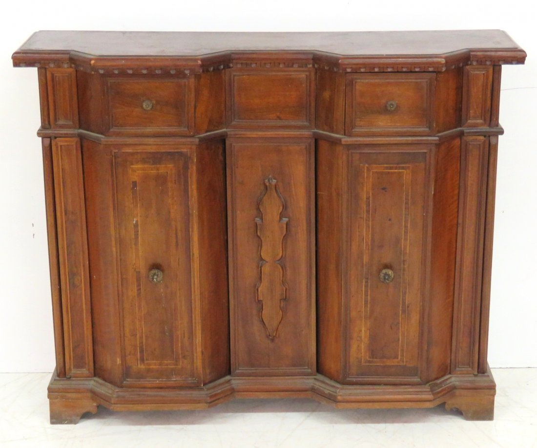 ANTIQUE 19th c. ITALIAN WALNUT CABINET (1 of 6)