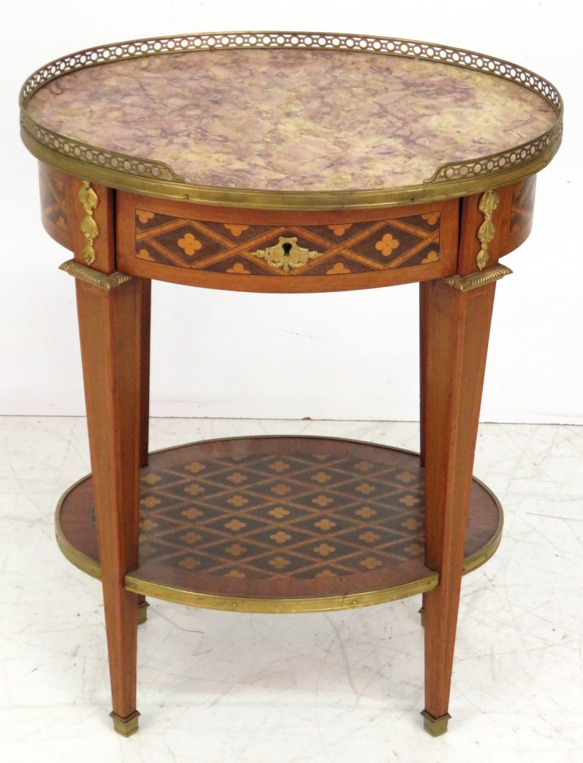 ANTIQUE FRENCH BRONZE MOUNTED MARBLETOP STAND (1 of 4)