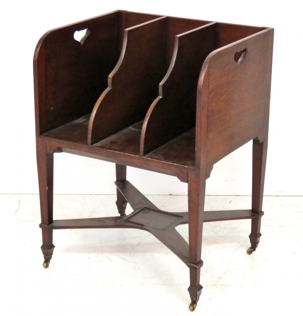 ANTIQUE SHERATON STYLE MAHOGANY BOOKSTAND (1 of 5)