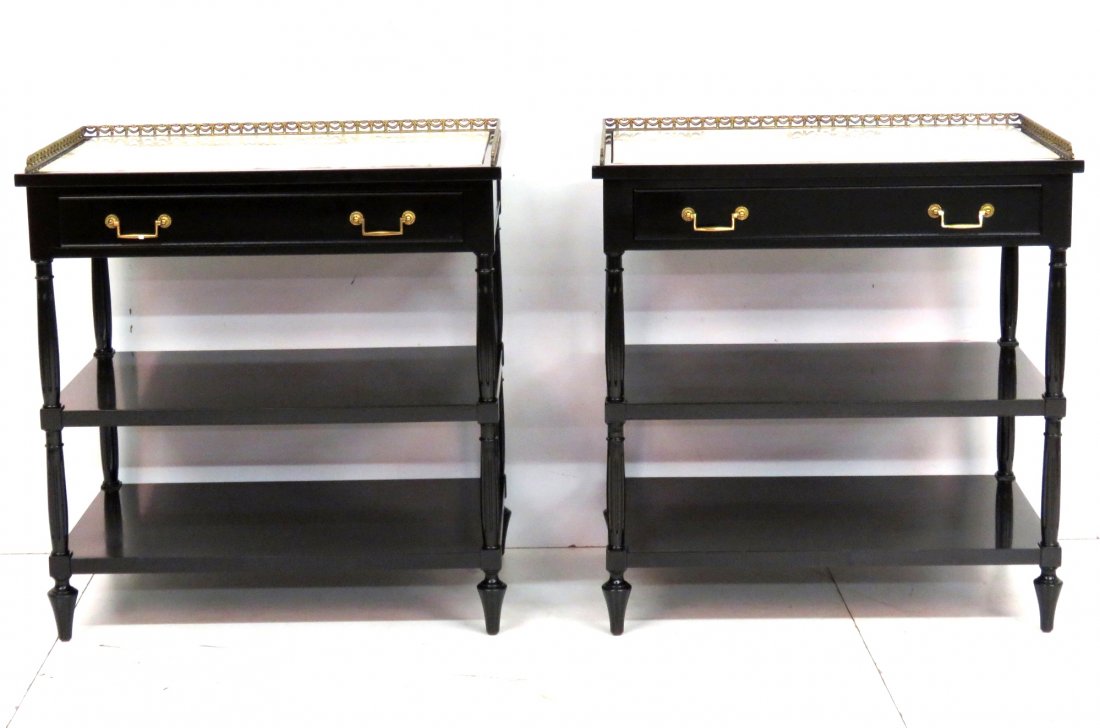 Pair CUSTOM DIRECTOIRE STYLE EBONIZED STANDS (1 of 5)