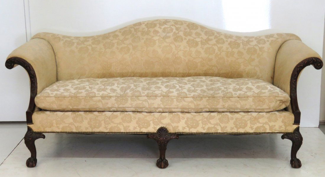 GEORGIAN STYLE CLAW FOOT SOFA w/ BIRD HEADS (1 of 5)