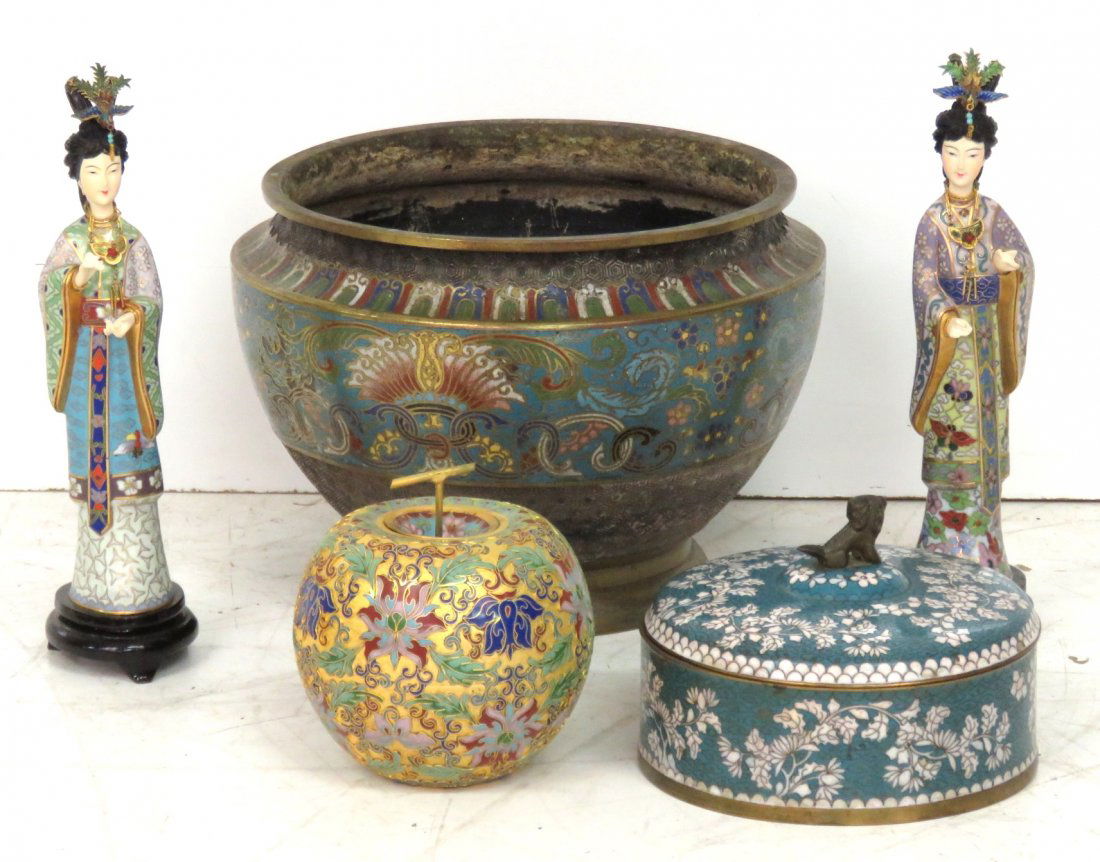 5 pcs.  CHINESE CLOISONNE & CHAMPLEVE (1 of 6)