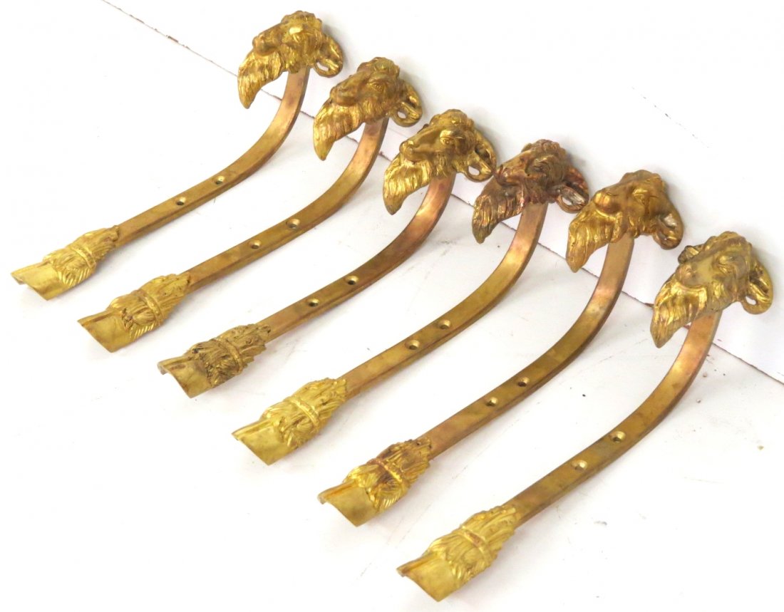 6 FRENCH EMPIRE STYLE RAM'S HEAD BRONZE MOUNTS (1 of 4)