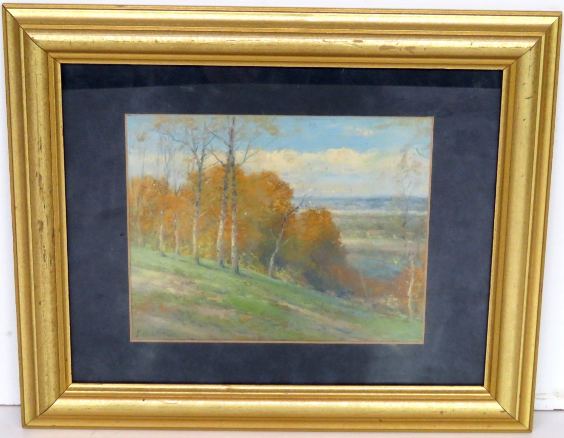 IMPRESSIONIST LANDSCAPE PASTEL SIGNED J. ALDEN WEIR (1 of 6)