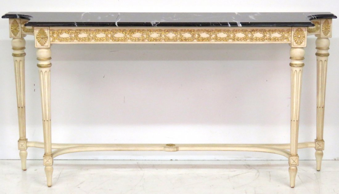 LOUIS XVI STYLE PAINTED & GILT CONSOLE (1 of 3)