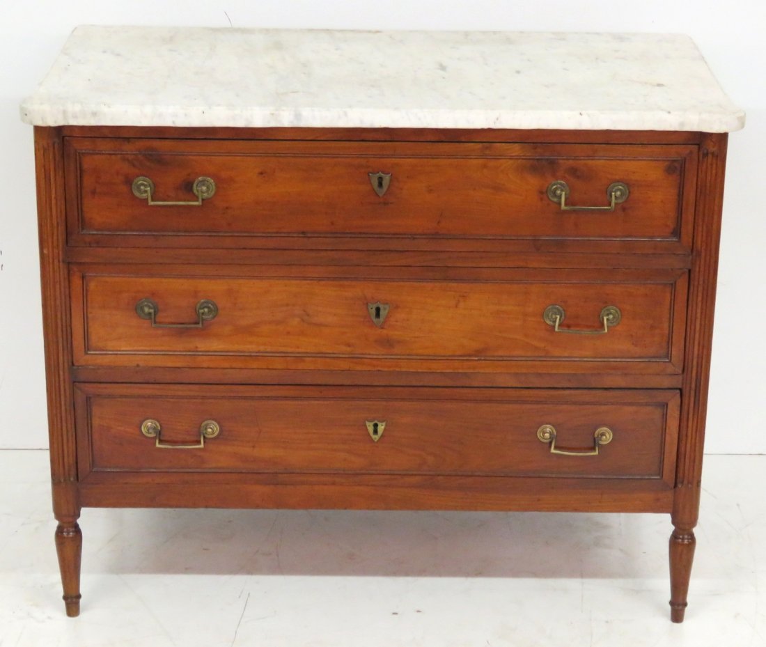 ANTIQUE 19th c. DIRECTOIRE STYLE MARBLETOP COMMODE (1 of 5)