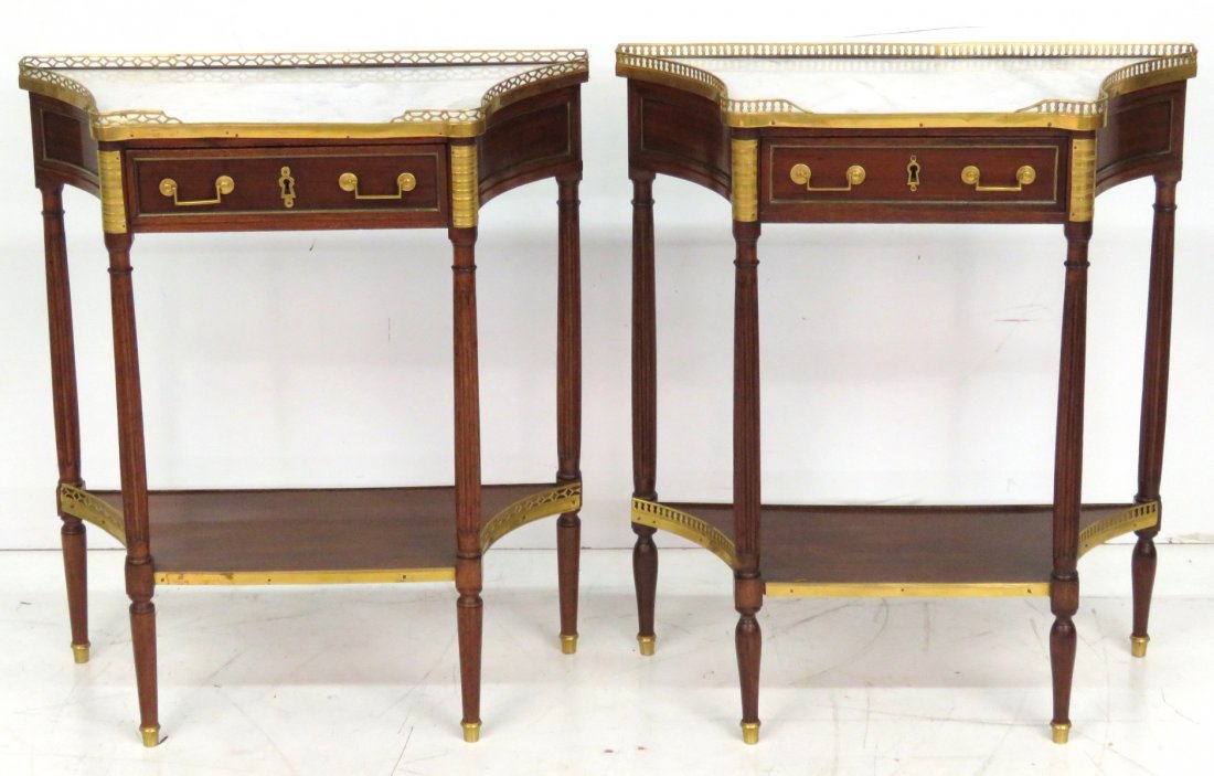 Pair JANSEN DIRECTOIRE STYLE BRONZE MOUNTED STANDS (1 of 5)