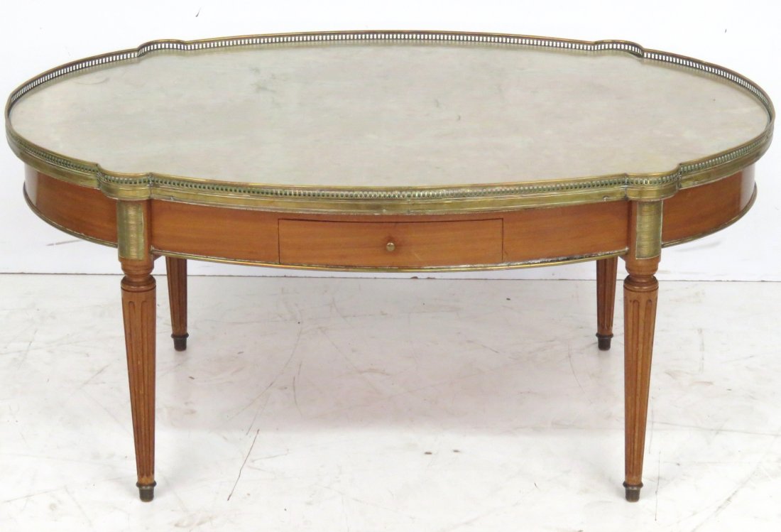 LOUIS XVI STYLE MARBLETOP COFFEE TABLE (1 of 4)