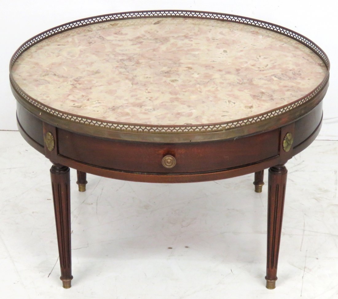 LOUIS XVI STYLE ROUND MARBLETOP COFFEE TABLE (1 of 4)