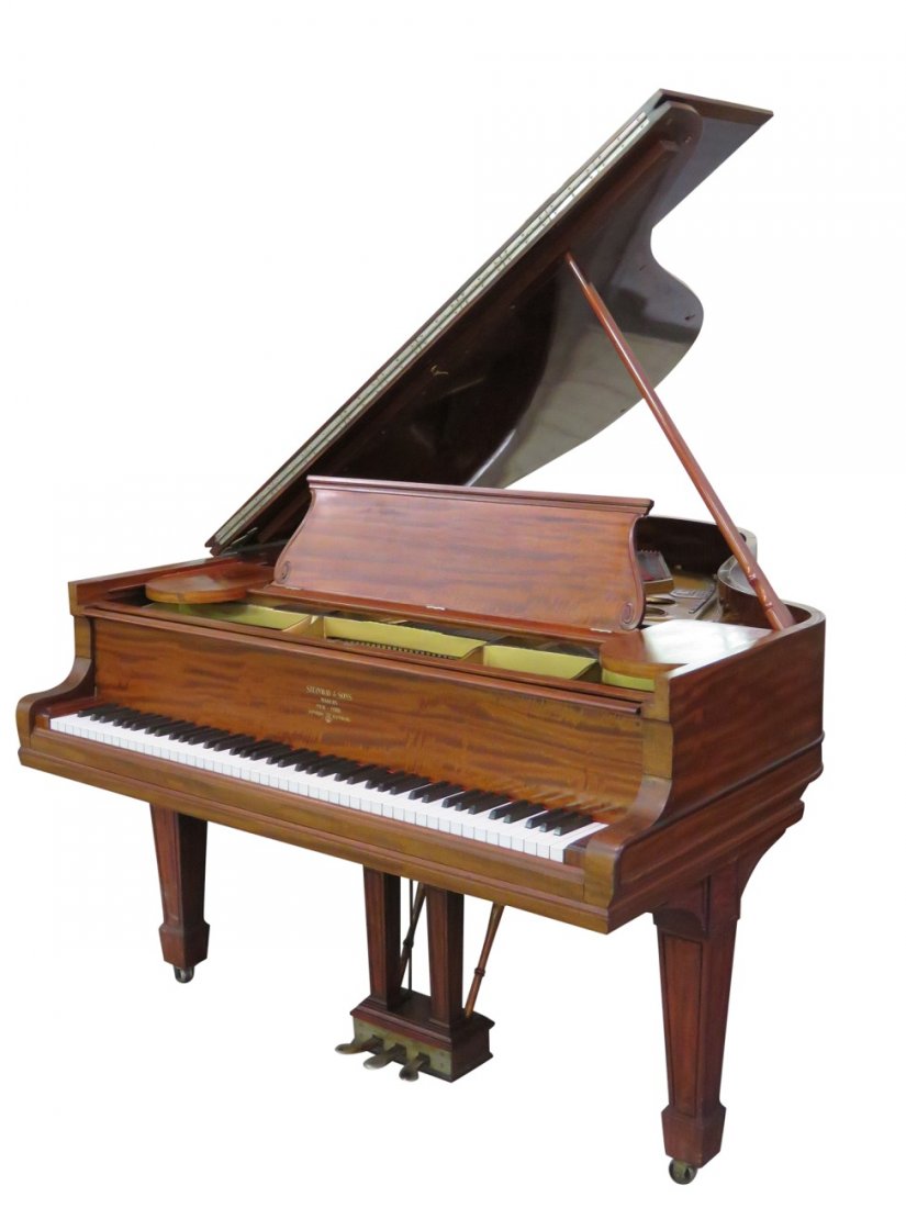 STEINWAY & SONS GRAND PIANO: Serial no. 129283. Mahogany case. 38 1/2''h. x 58''w. x 71''d.