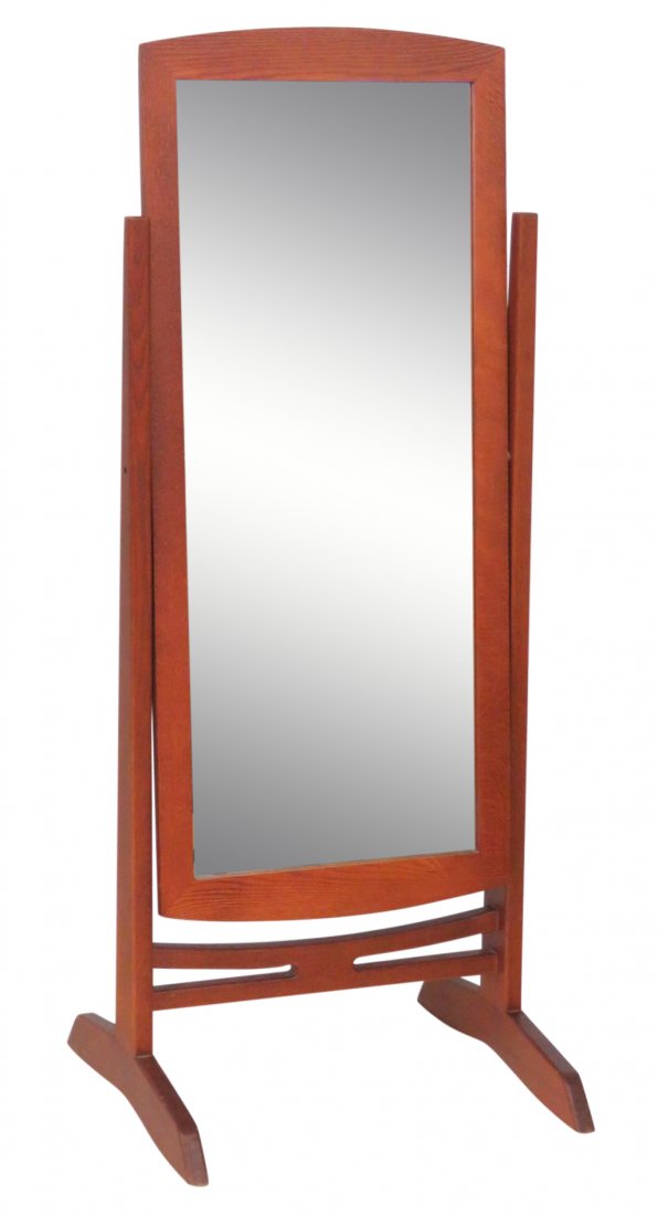 ARTS & CRAFTS STYLE OAK CHEVAL MIRROR (1 of 3)