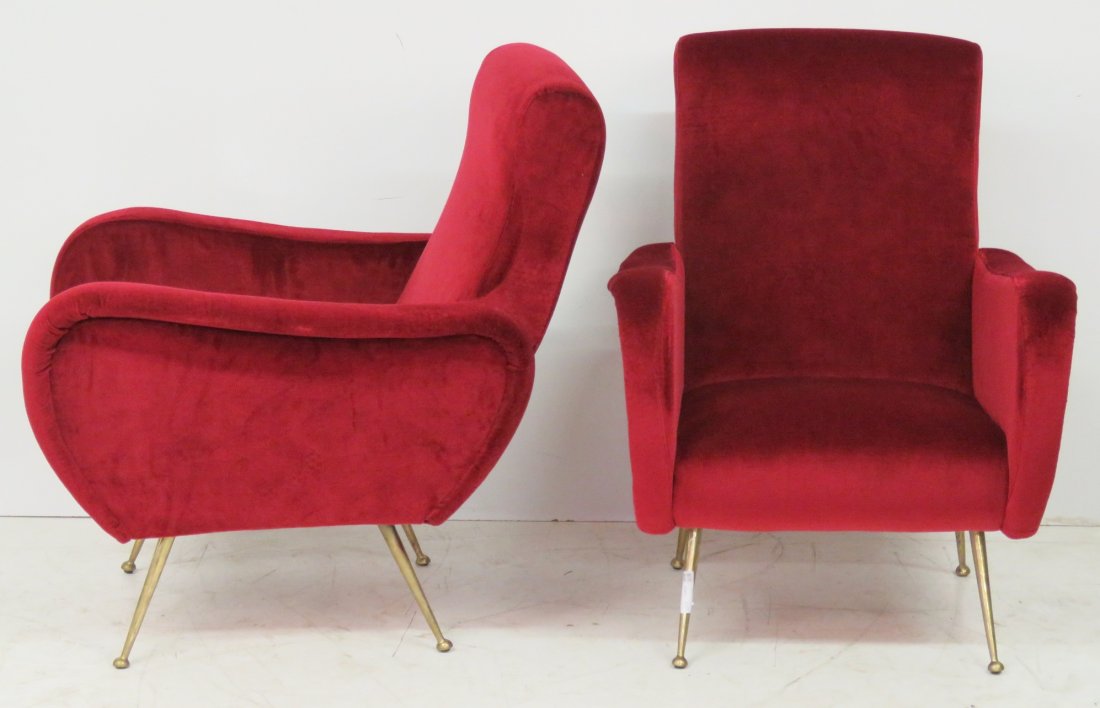 Pair ZANUSO STYLE ITALIAN MODERN LOUNGE CHAIRS (1 of 4)