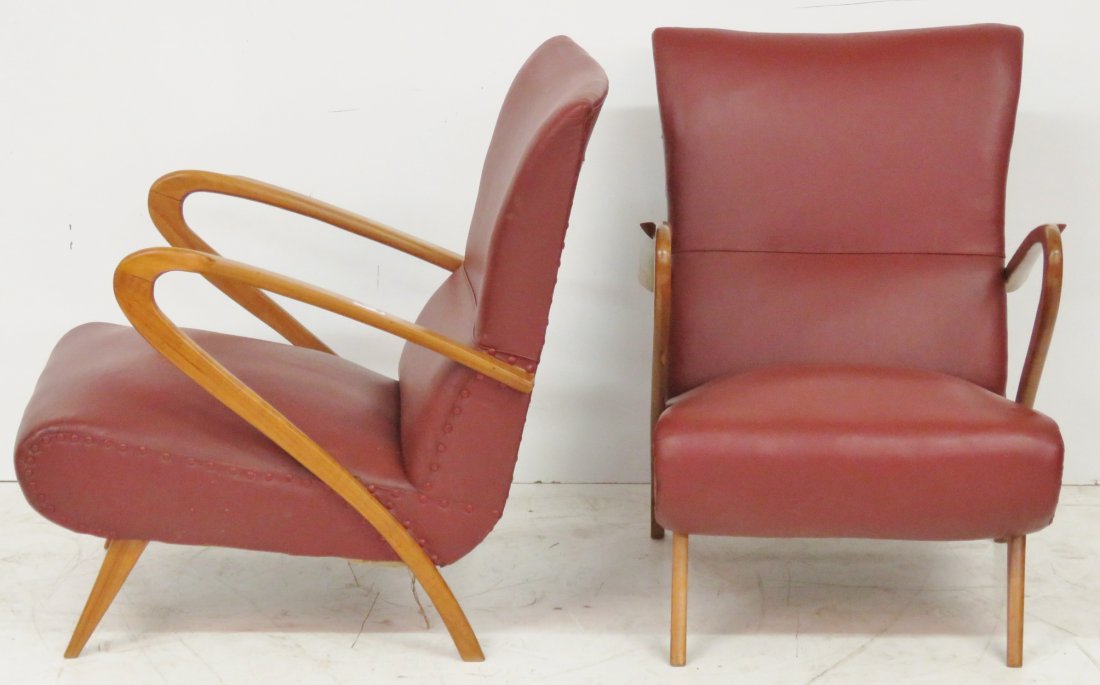 Pair ITALIAN MODERN Z-ARM LOUNGE CHAIRS (1 of 6)