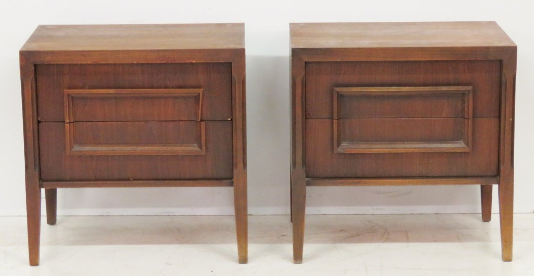 Pair MID CENTURY MODERN WALNUT NIGHTSTAND (1 of 5)