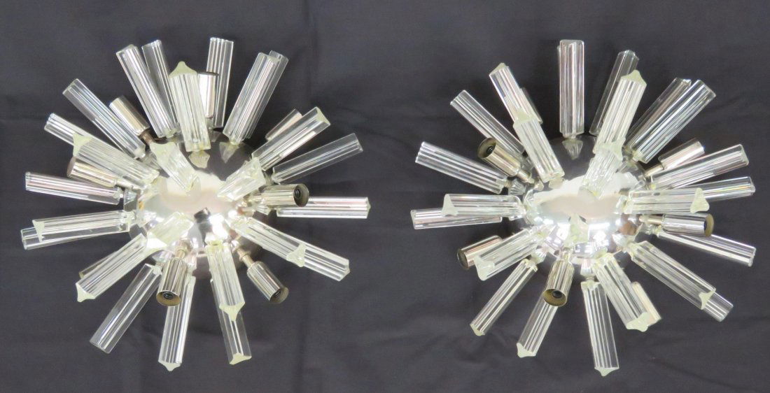 Pair MODERN CHROME & GLASS SPUTNIK SCONCES (1 of 4)