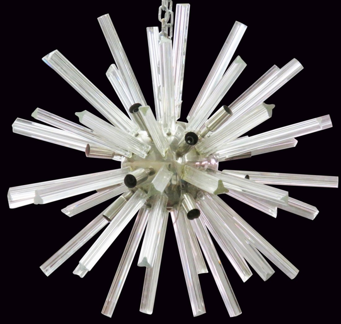 ITALIAN MODERN CHROME & GLASS SPUTNIK CHANDELIER (1 of 4)