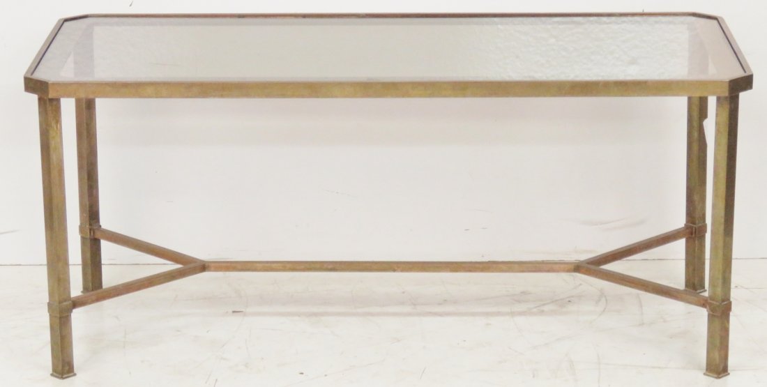 ITALIAN BRONZE GLASSTOP COFFEE TABLE (1 of 5)