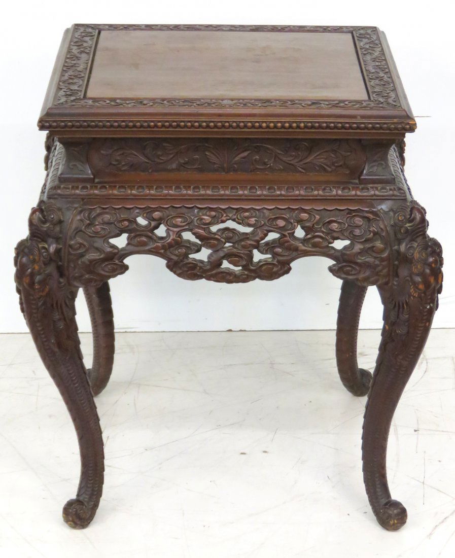 ANTIQUE CHINESE CARVED CENTER TABLE (1 of 4)