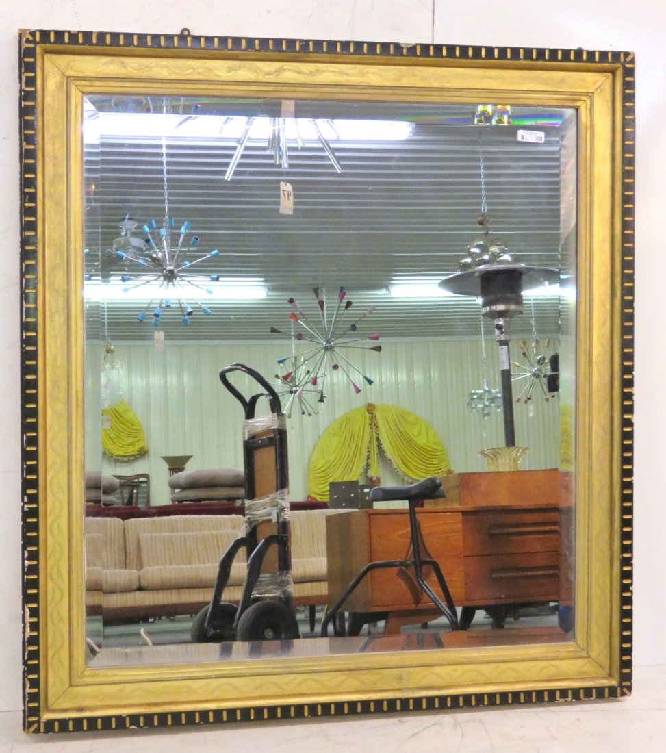 19th c. AMERICAN 63" x 58" GILT FRAME MIRROR (1 of 5)