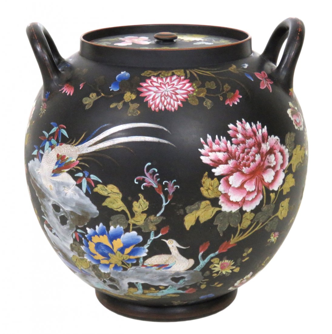 RARE EARLY WEDGWOOD BASALT CHINOISERIE JAR (1 of 6)