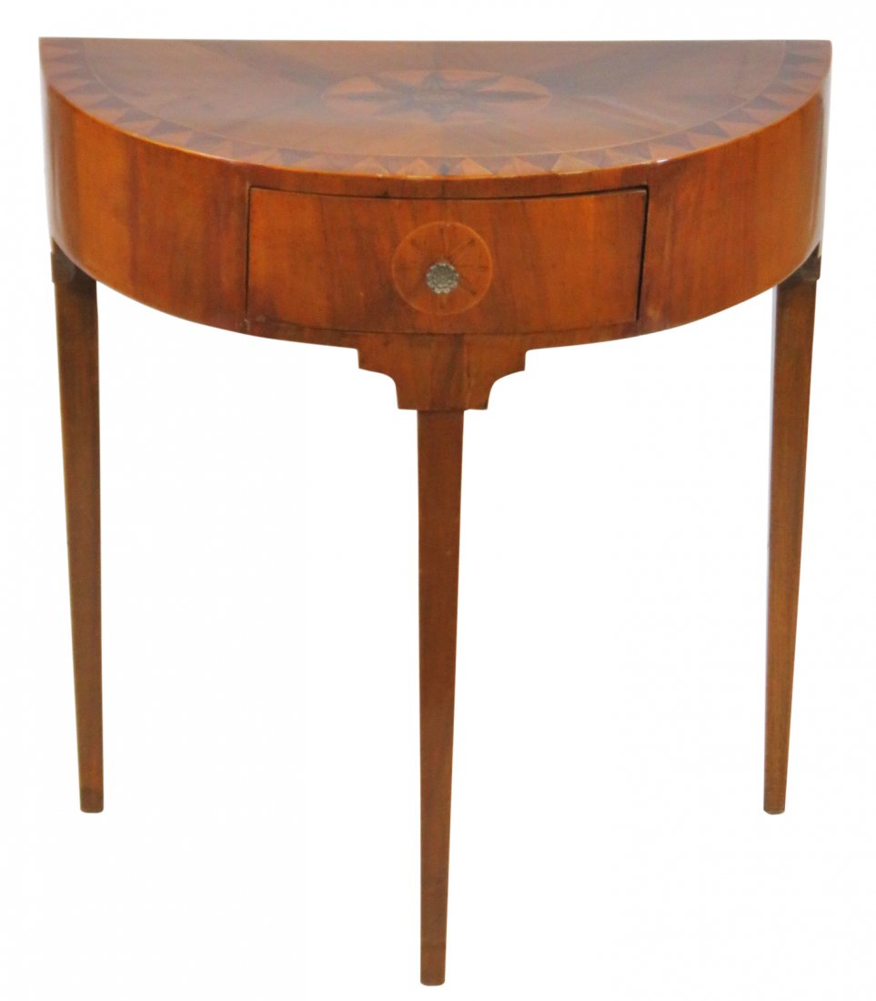 ANTIQUE ITALIAN INLAID DEMILUNE TABLE (1 of 4)