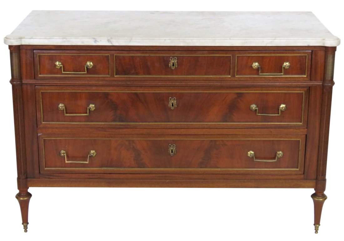 ANTIQUE DIRECTOIRE STYLE BRONZE MOUNTED COMMODE (1 of 5)