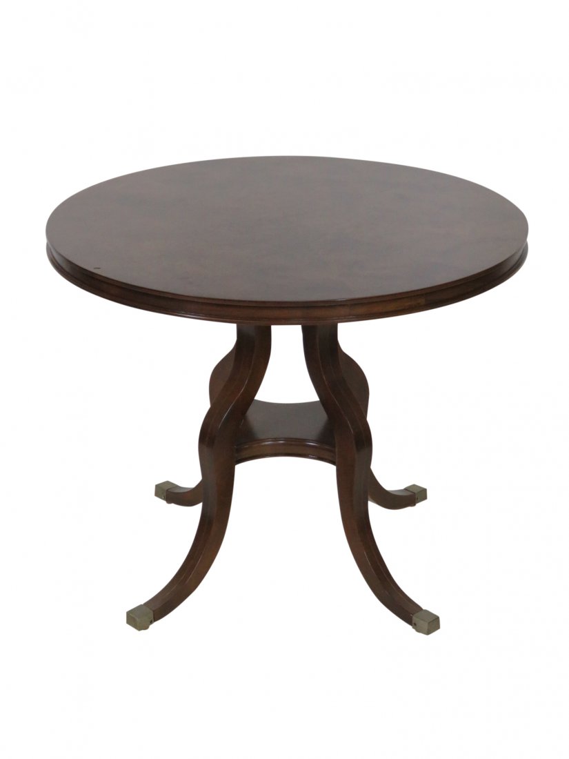 REGENCY STYLE BURL WALNUT SIDE TABLE (1 of 3)
