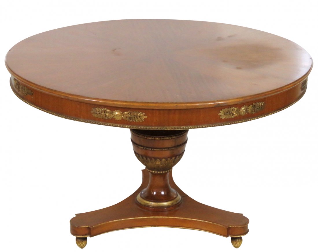 ANTIQUE EMPIRE STYLE MAHOGANY & GILT CENTER TABLE (1 of 7)