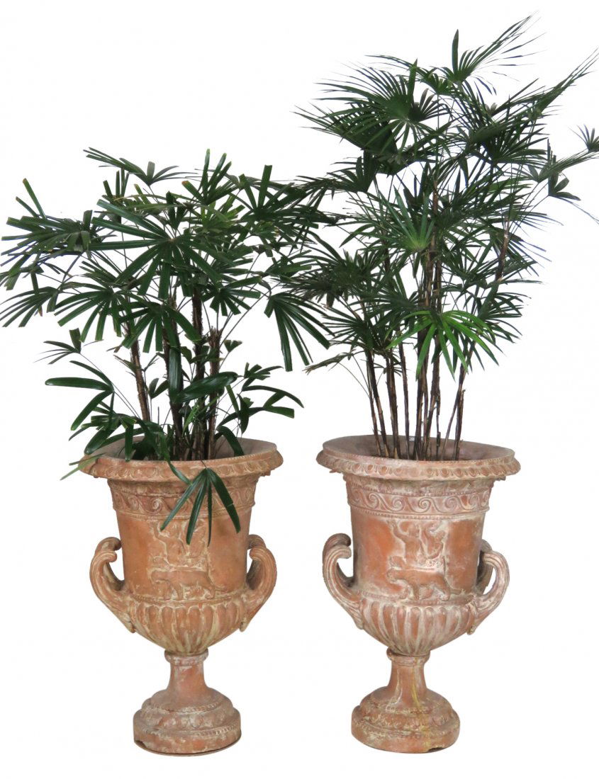 Pair 37" TERRACOTTA GARDEN URNS PLANTERS (1 of 5)