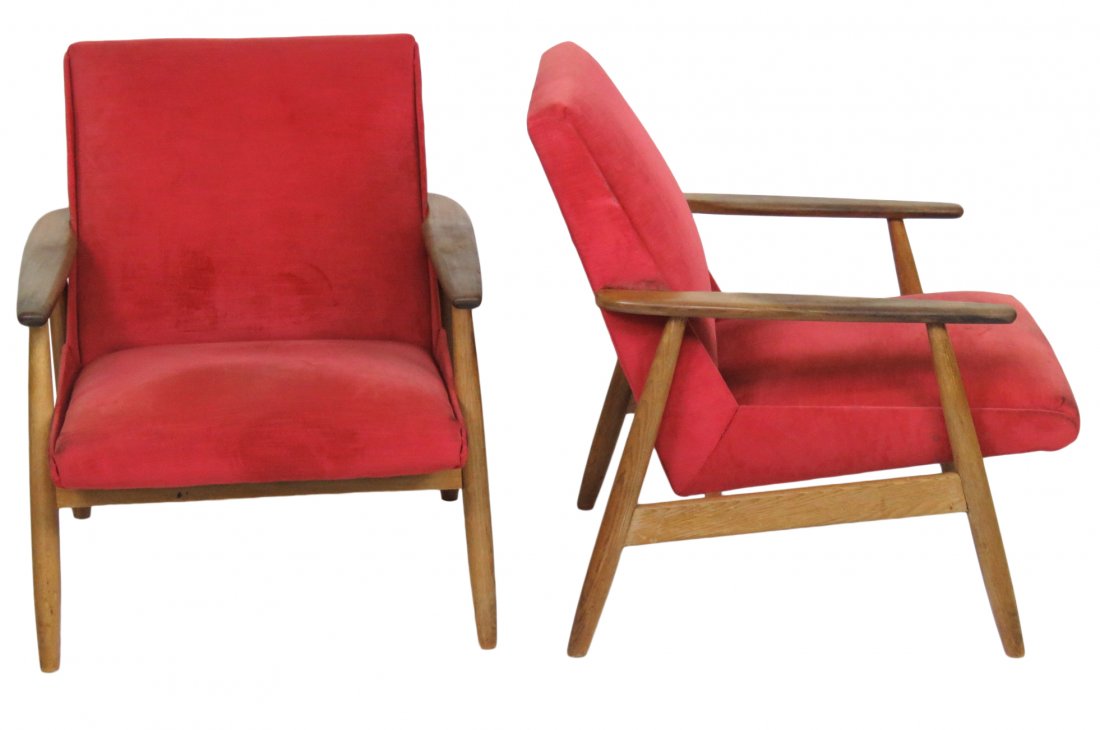 Pair DANISH MODERN TEAK LOUNGE CHAIRS (1 of 4)