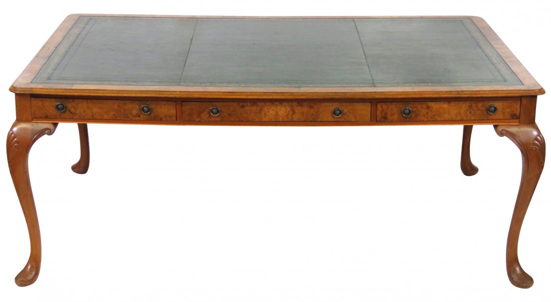 CUSTOM ENGLISH STYLE LEATHERTOP PARTNERS DESK (1 of 7)