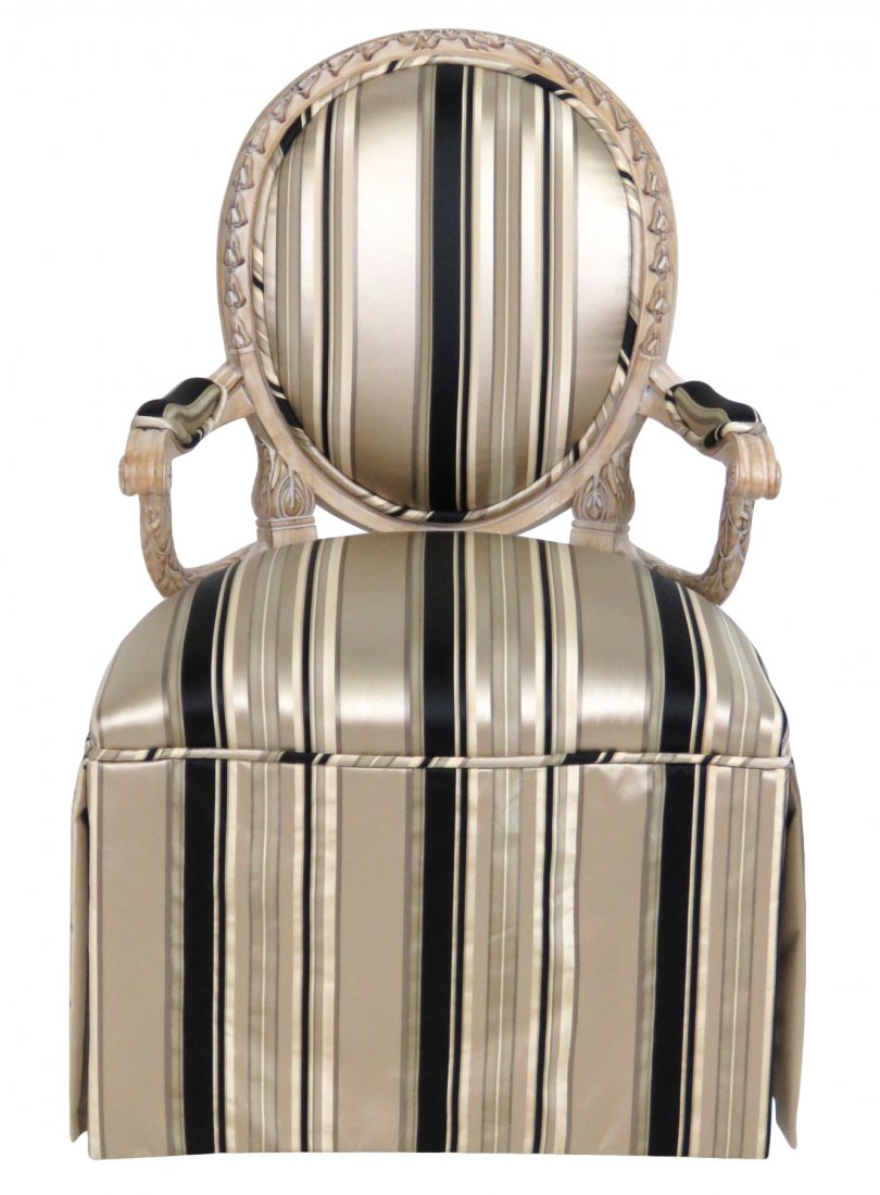 LOUIS XVI STYLE UPHOLSTERED DESIGNER ARMCHAIR (1 of 3)