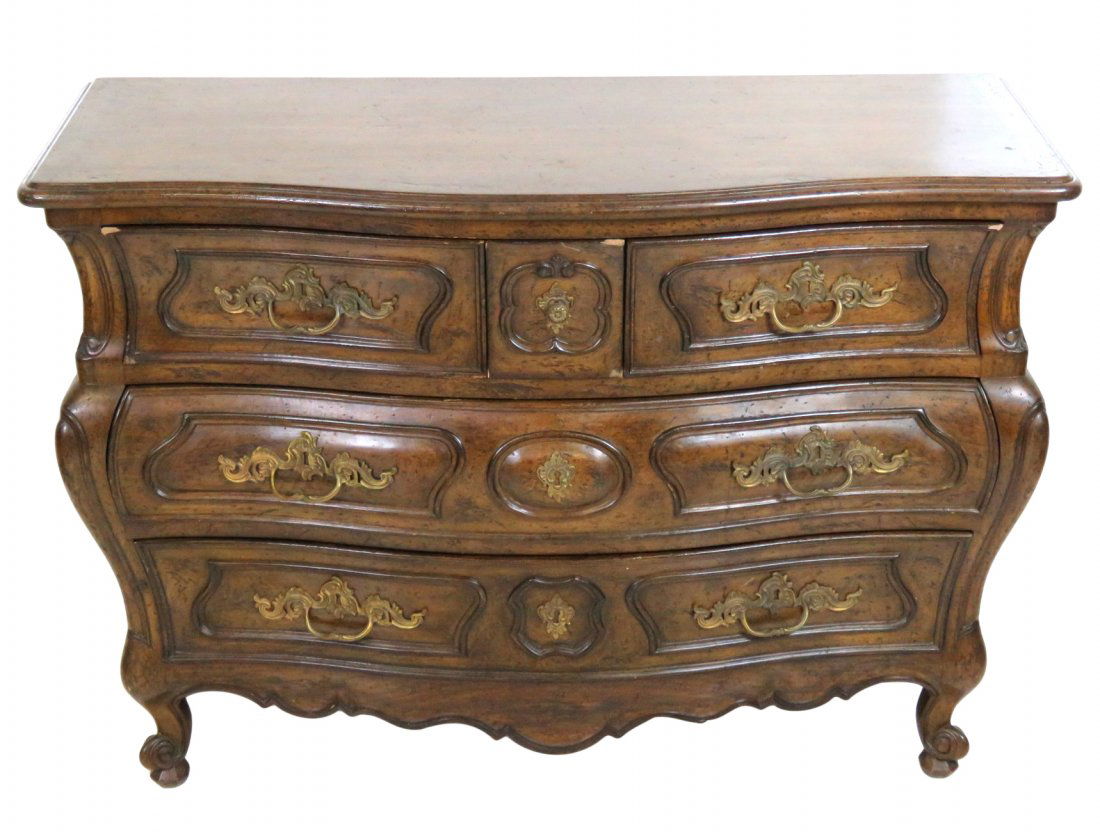 CUSTOM FRENCH STYLE WALNUT COMMODE (1 of 7)