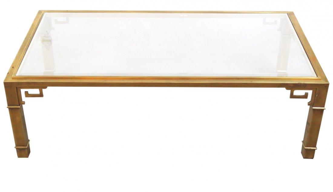 MASTERCRAFT ASIAN MODERN BRASS COFFEE TABLE (1 of 5)