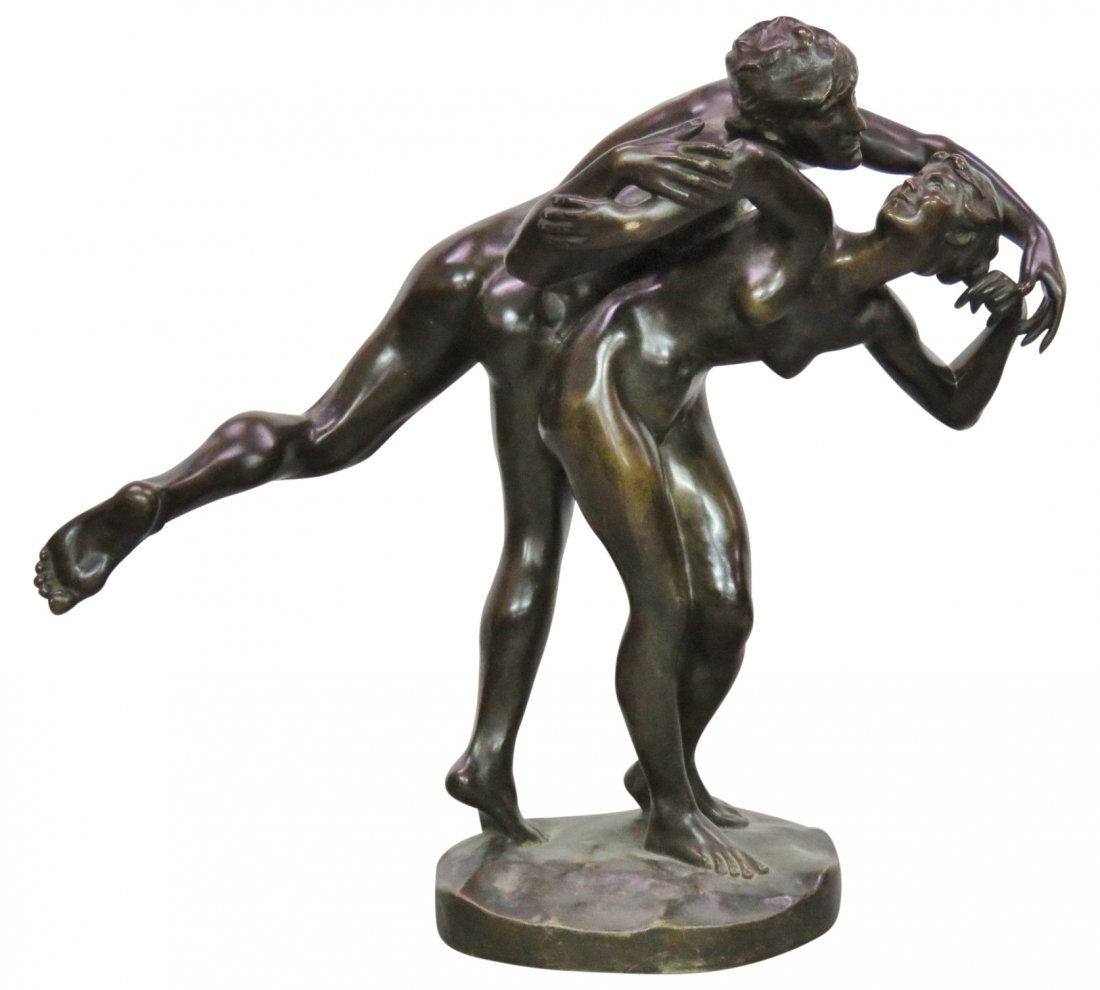 19th c. JEF LAMBAUX FRENCH BRONZE SCULPTURE LeBAISER (1 of 10)