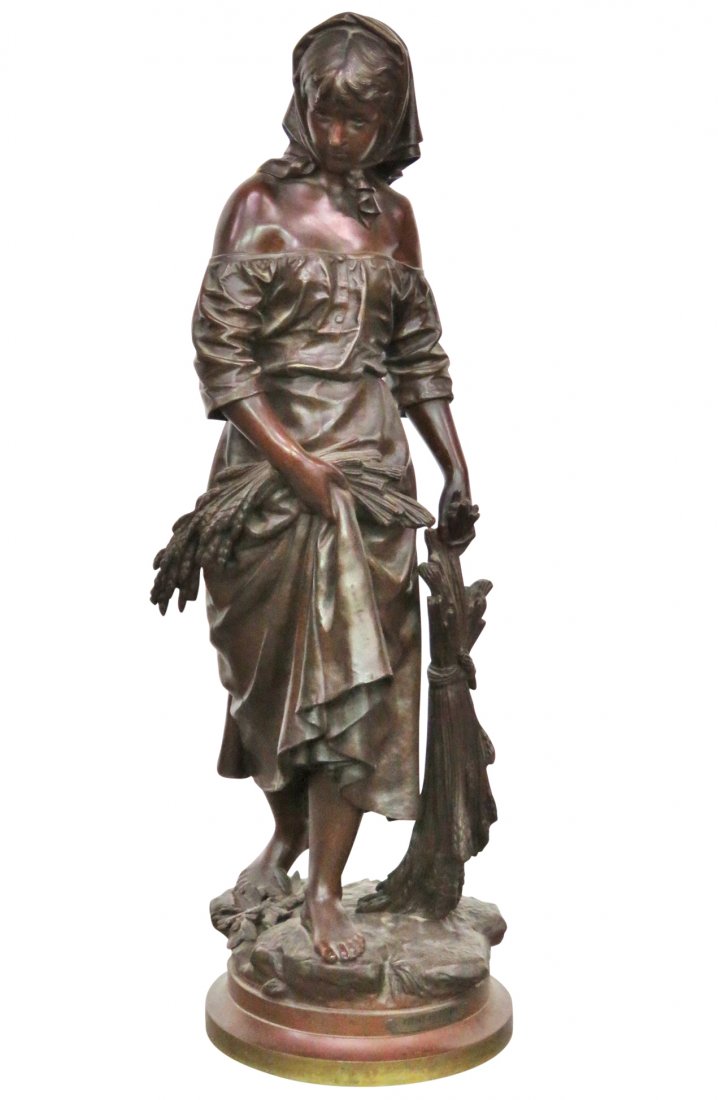 19th c. EUTROPE BOURET 28" BRONZE RETOUR DES CHAMPS (1 of 8)