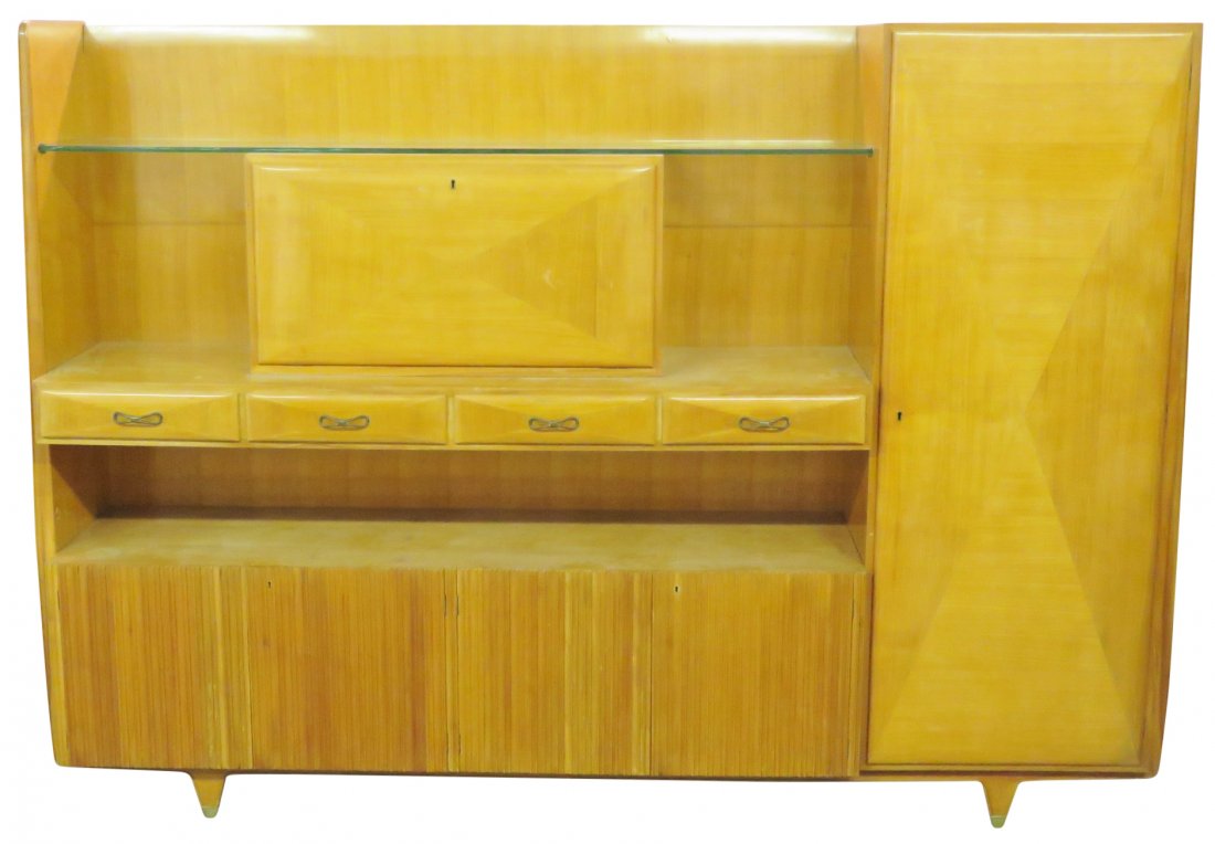 LARGE ITALIAN MODERN WALL UNIT w/ BAR (1 of 3)