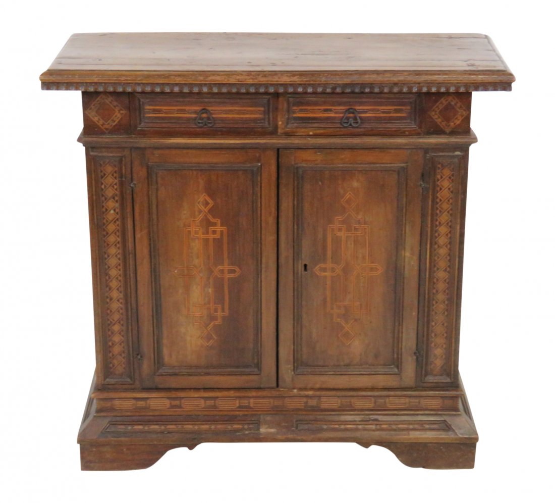 18th c. ITALIAN INLAID WALNUT CABINET (1 of 9)