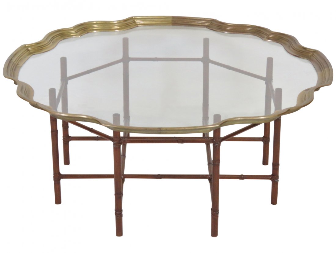 FAUX BAMBOO TRAY TOP COFFEE TABLE (1 of 4)