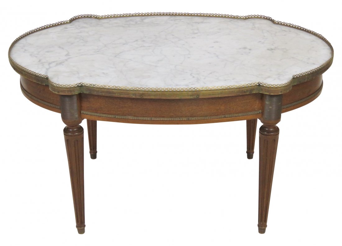 JANSEN STYLE BRONZE MOUNTED MARBLETOP COFFEE TABLE (1 of 4)