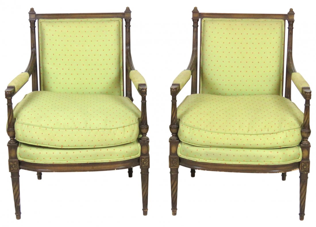 Pair LOUIS XVI STYLE FAUTEUILS (1 of 4)