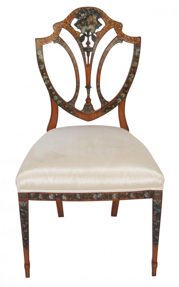 CUSTOM ADAMS STYLE PAINT DECORATED SIDE CHAIR (1 of 4)