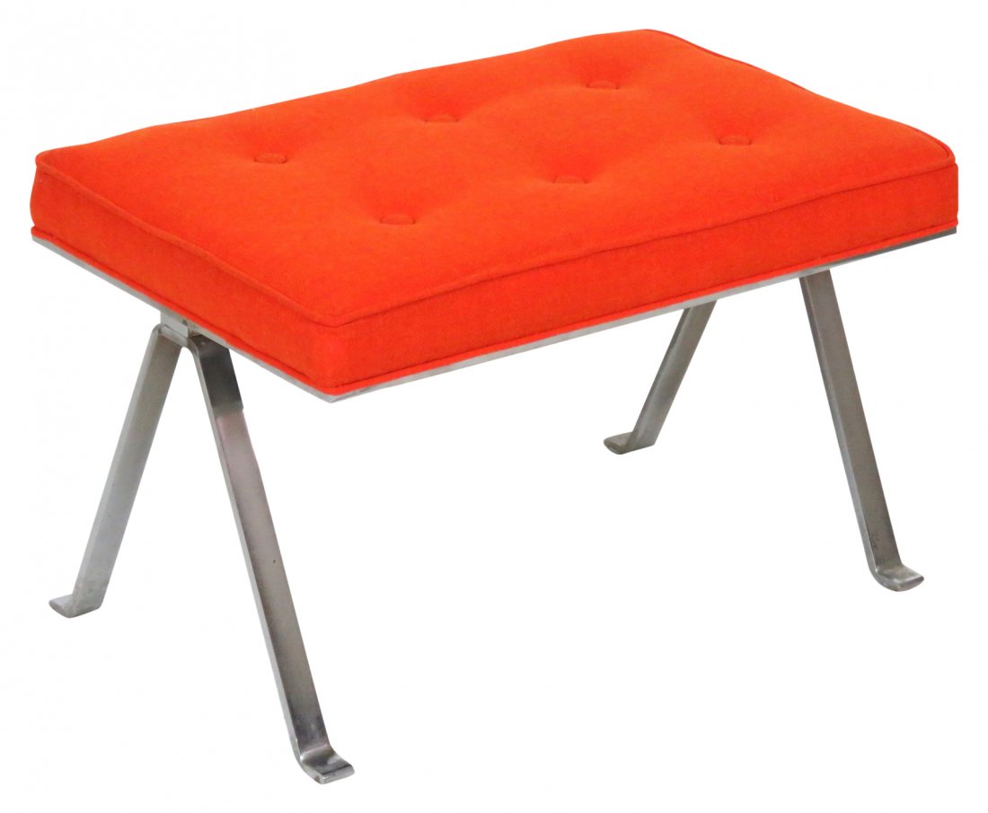 MID CENTURY MODERN CHROME STOOL (1 of 2)