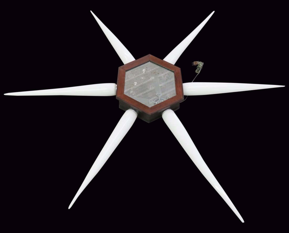 68" ROSEWOOD & GLASS STARBURST WALL SCONCE (1 of 4)