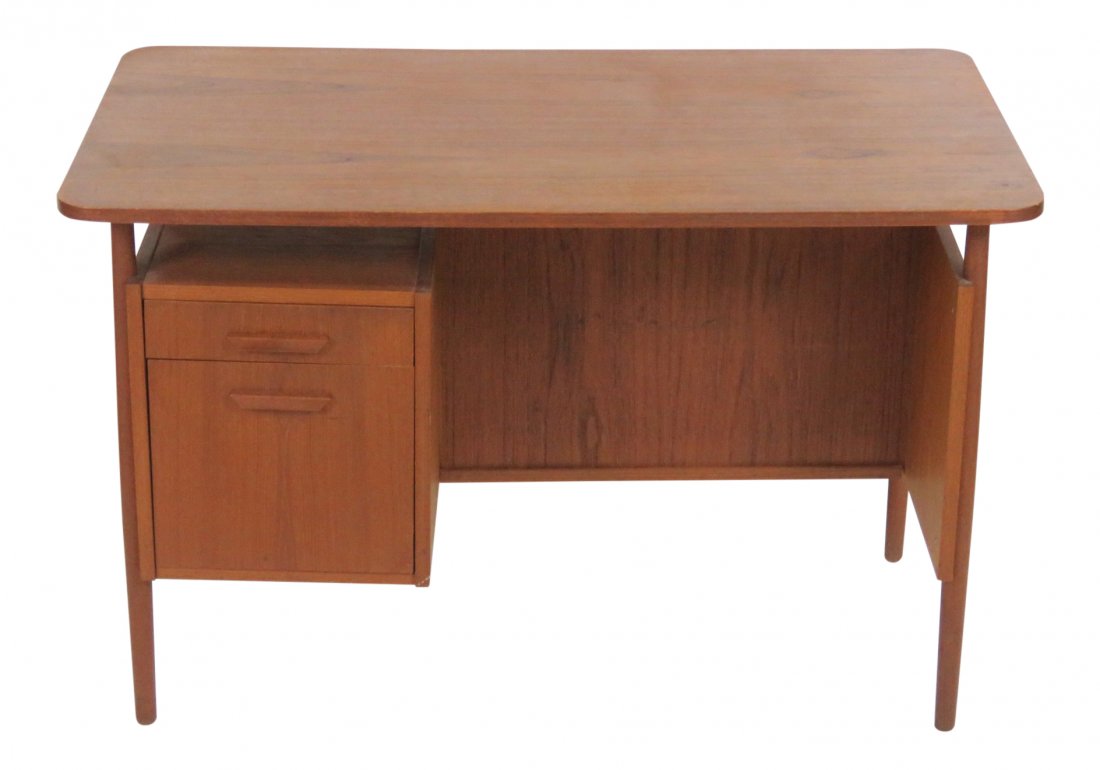 DANISH MAURICE VILLENCY TEAK DESK (1 of 4)