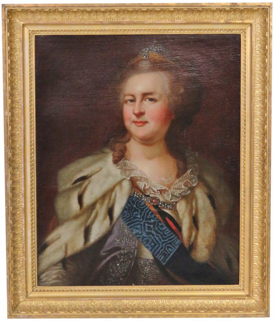ANTIQUE PORTRAIT PAINTING of a QUEEN (1 of 6)