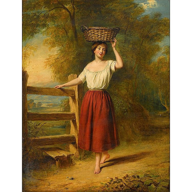 WILLIAM FREDERICK WITHERINGTON R.A. PAINTING GIRL AT (1 of 7)